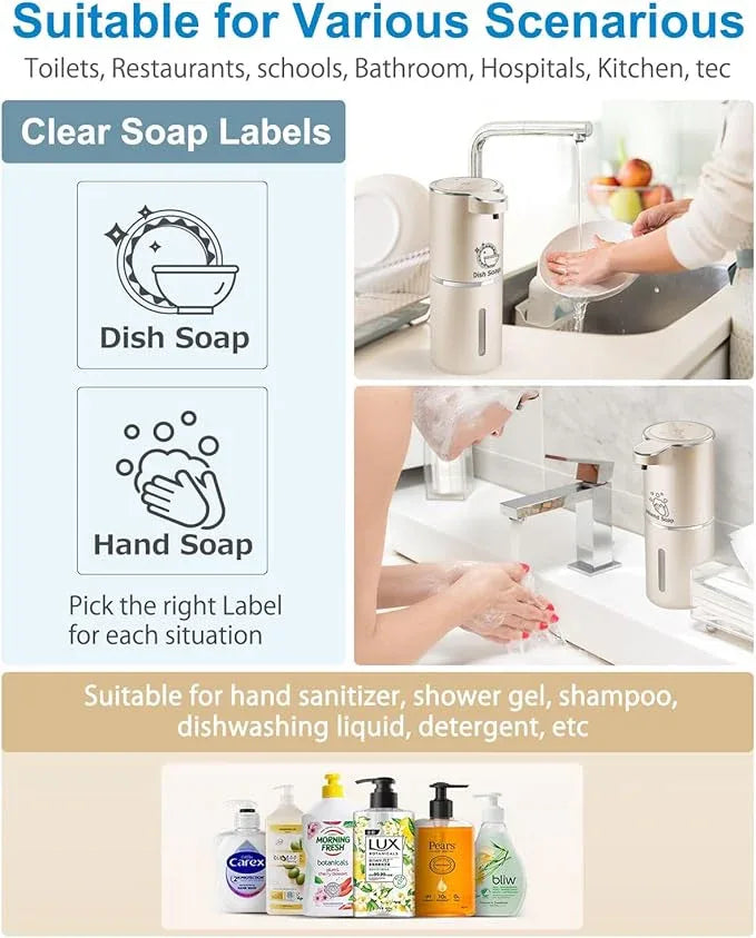 Gotofine Automatic Liquid Soap Dispenser,4-Level Adjustable, Wall Mount,USB Rechargeable,12.8oz/ 380ml,Touchless Hand & Dish Soap Dispenser for Bathroom, Kitchen,Hotel, Restaurant - ModernBath