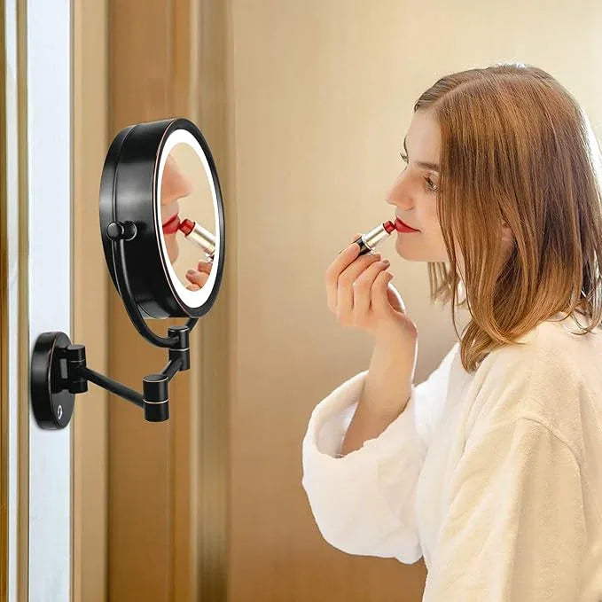 GURUN 8.5 Inch Magnifying Makeup Mirror with 3 Tones Dimmable LED Lights Double Sided Touch Control Vanity Mirror for Bathroom with 10X Magnification M1809DO-T (Oil-Rubbed Bronze/10X) - ModernBath