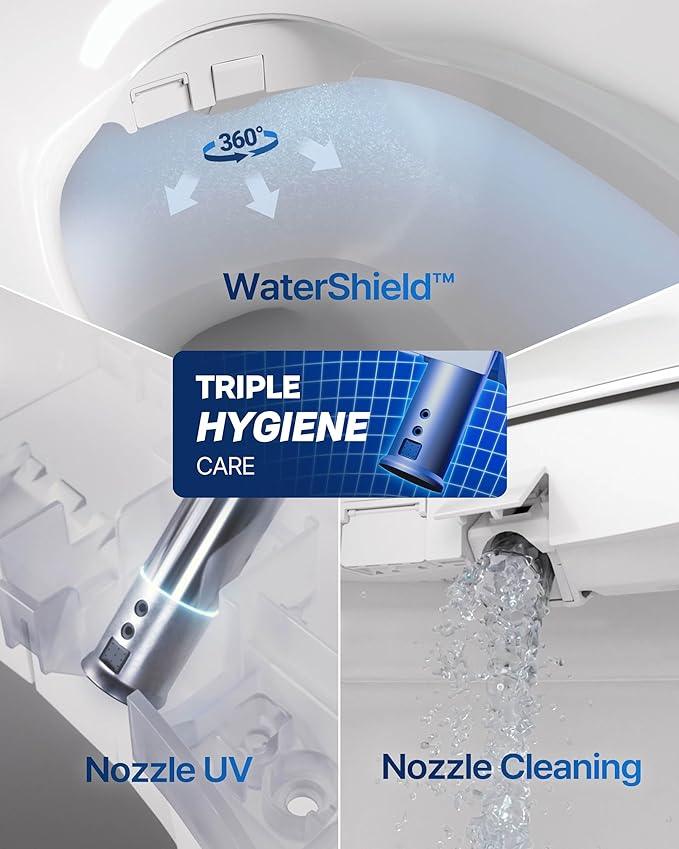 Coway Electronic Bidet Elongated Toilet Seat with Instantaneous Water Heating, Heated Seat and Dryer, Soft Close Lid, Stainless Nozzle, Self Cleaning, Remote Control 400S - ModernBath