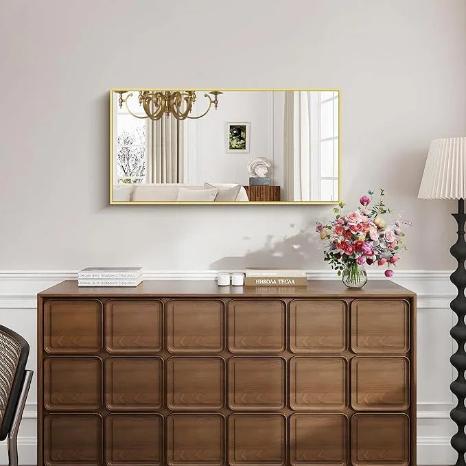 KOCUUY Gold Bathroom Mirror, 20"x40" Rectangle Bathroom Mirror for Wall, HD Tempered Glass, Anti-Rust Frame, Modern Design for Bathroom, Bedroom, Living Room, Entryway - ModernBath