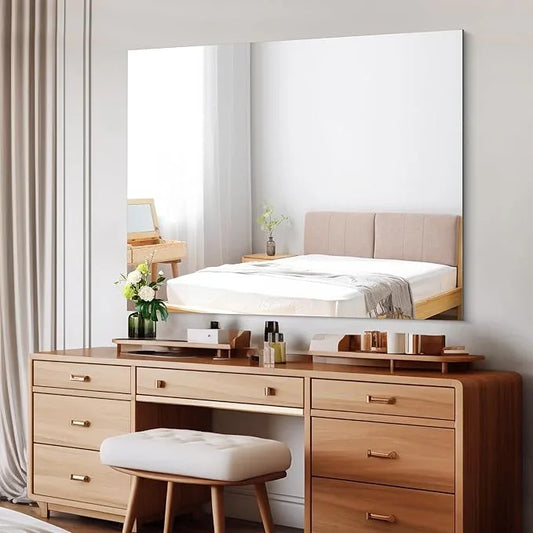 CILIBER Frameless Mirror, 40x48 Inch Large Bathroom Mirrors for Wall Over Sink, Upgraded Shatterproof Vanity Mirror with Polished Edge for Bathroom,Bedroom,Living Room and Entryway - ModernBath