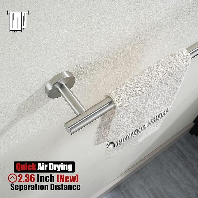 JQK Bath Towel Bar, 27 Inch 304 Stainless Steel Thicken 0.8mm Towel Rack Bathroom, Towel Holder Brushed Finished Wall Mount, Useable Length 24 Inch, TB110L24-BN - ModernBath