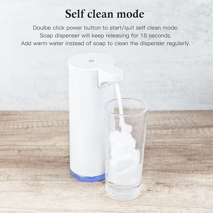 LAOPAO Automatic Soap Dispenser Foaming: Rechargeable Touchless Soap Dispenser Stainless Steel Foam Soap Dispenser for Bathroom Hand Soap Pump for Kitchen Xmas Gift, 9oz, White - ModernBath