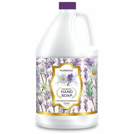Puremax Foaming Hand Soap Refills with Essential Oils | Lavender Chamomile | Gentle, Moisturizing | Triclosan-free | Made in USA | 128 Fl Oz (1 Gallon) - ModernBath