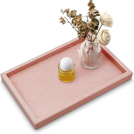 Zilukar Real Natural Marble Tray for Bathroom, Vanity, Kitchen and Desktop, Rectangle Genuine Marble Stone Tray for Jewelry, Cosmetics, Candles, Lotion, Perfume and Home Decor - ModernBath