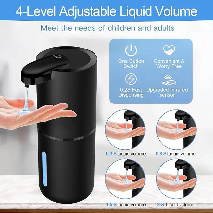 Automatic Liquid Soap Dispenser Bathroom Kitchen Dish Liquid Body Shampoo Shower Gel Hand Free Liquid Wall Mount Touchless Soap Dispenser 380ml Rechargeable Auto Liquid Dispenser for Kitchen Bathroom - ModernBath