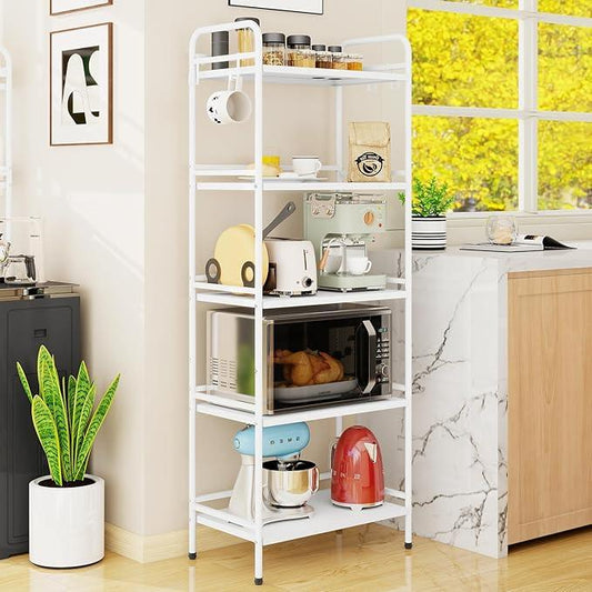 HDANI Storage Shelves,5-Tier Metal Storage Rack with Shelf,Shelf Organizer,Garage Standing Shelving Unit for Laundry,Bathroom,Kitchen,Pantry, Closet,23.6''W X 13.8''D X 63''H,White - ModernBath