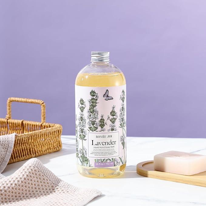 ROMIIE ZOI Liquid Hand Soap Refill, Lavender, Gentle & Moisturizing Formula, 750 ML/ 26 FL OZ - ModernBath