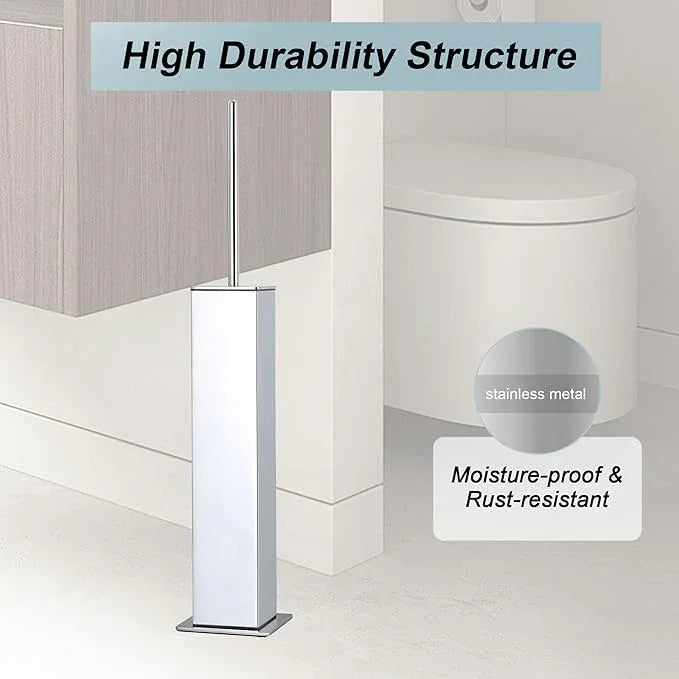 Chrome Toilet Brush and Holder,Toilet Bowl Brush with Extra Long Handle - ModernBath