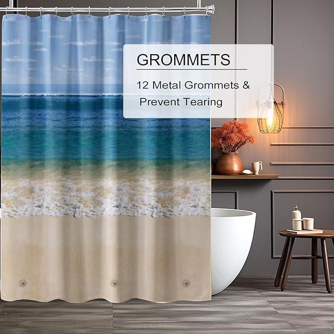 TIKABC Shower Curtain Liner, 4G PEVA Shower Liner, Plastic Waterproof Shower Curtains, 72x72 inch with Grommet Holes 3 Magnetic Weights - ModernBath