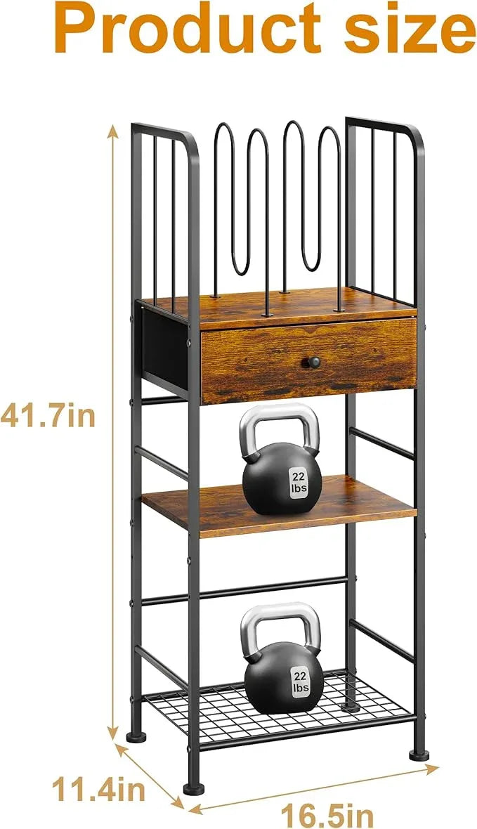 Towel Rack Free Standing 3-Tier with Drawer and M-Shaped Detachable Dividers,Towel Holder with Adjustable Shelf, Towel Organizer Space Saving for Bathroom and Poolside Patent Pending - ModernBath
