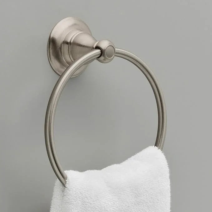 Delta Porter (1-Pack) Hand Towel Holder SpotShield Brushed Nickel Towel Racks for Bathroom Wall Round Towel Ring Holder for Bath Towel Hanger for Kitchen, Bathroom Accessories PTR46-BN - ModernBath