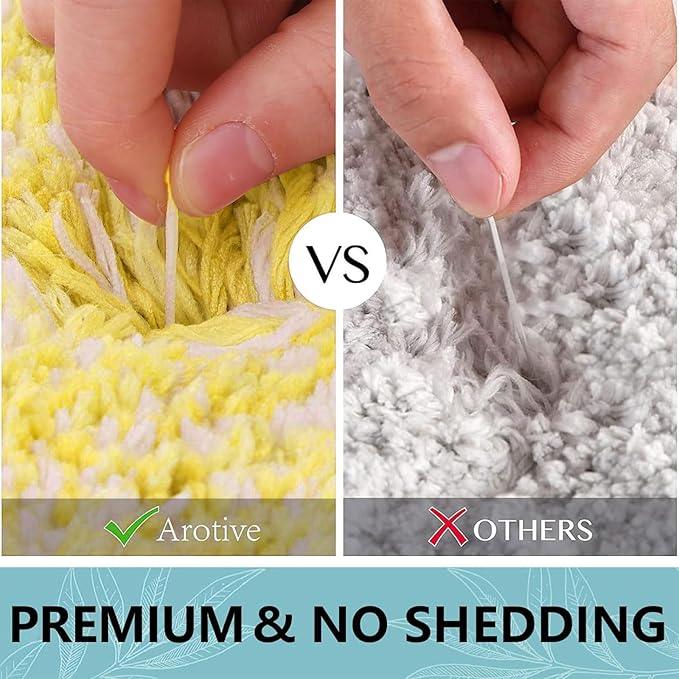 Arotive Microfiber Bathroom Rugs, Shaggy Soft and Absorbent Bath Rug, Non-Slip, Thick Plush Machine Washable Dry Bath Mats for Bathroom, Tub and Shower, 30x20, Olive Green, Rectangular - ModernBath
