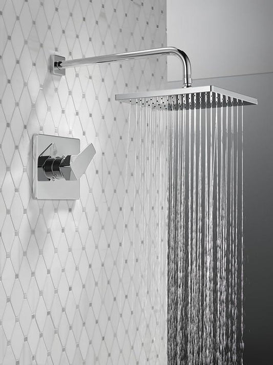 Delta Modern 14 Series Square Rain Shower Faucet Set, Chrome Shower Head and Handle Set, Valve Trim Kit, Chrome T14268-PP (Valve Not Included) - ModernBath