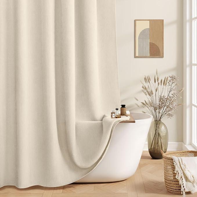 NDDYCU Boho Cotton Shower Curtain Morden Mid Centery Minimalist Shower Curtain,Beige,48 * 72 - ModernBath