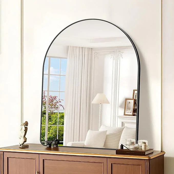 GLASHOM Arched Bathroom Mirror, 36"x48" Black Arched Mirror for Bathroom, Wall Mounted Mirror, Black Vanity Wall Mirror w/Metal Frame for Bedroom, Entryway, Living Room, Vertically Hanging - ModernBath