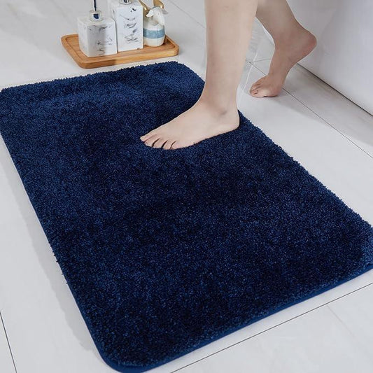 COSY HOMEER Bath Rugs for Bathroom Extra Thick- Anti-Slip Bath Mats Soft Plush Yarn Shaggy 100% Strong Mirco Polyeste Mat Living Room Bedroom Mat Floor Water Absorbent(Navy,24x36 - Inches) - ModernBath