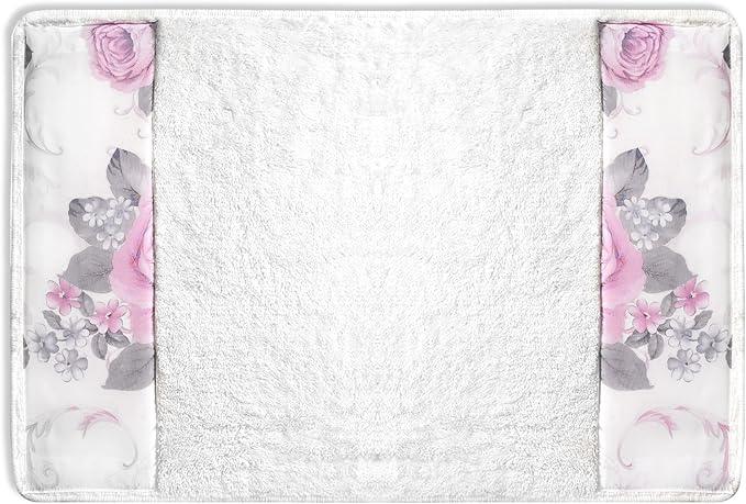 Zahari Home Michelle Bathroom Rug Luxury Bath Rug Washable Beautiful Shower Mat Unique Design Stylish Non Slip Shower Mat Floral Rug Bath Shower Tub Decor - ModernBath