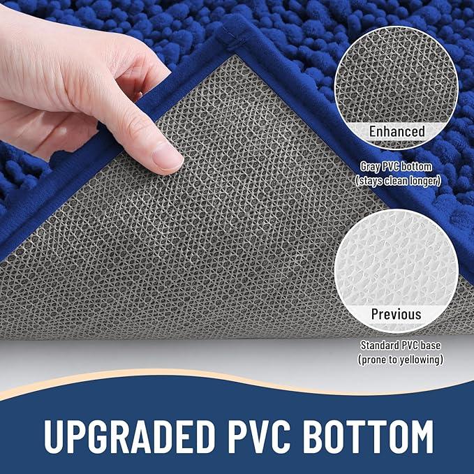 Arotive Luxury Chenille Bathroom Rug Mat, Extra Soft Thick Absorbent Shaggy Bath Rugs, Non-Slip Machine Wash Dry, Plush Bath Mats for Bathroom, Shower and Tub, 36x24, Royal Blue - ModernBath