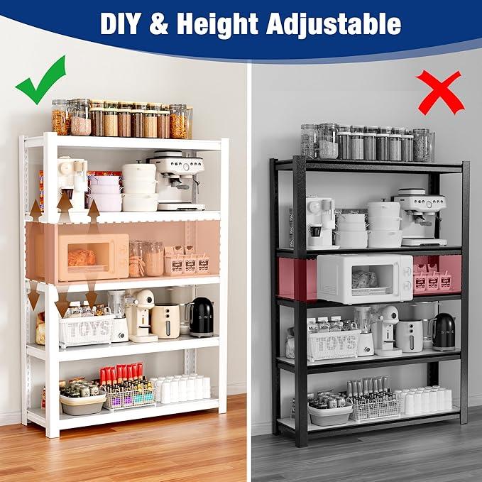 WORKPRO 3000lbs 5-Tier Shelving Unit, 72" H Adjustable Storage Shelves, Boltless Garage Shelving Unit for Garage, Kitchen, Durable Scratch-Resistant Panels, White - ModernBath