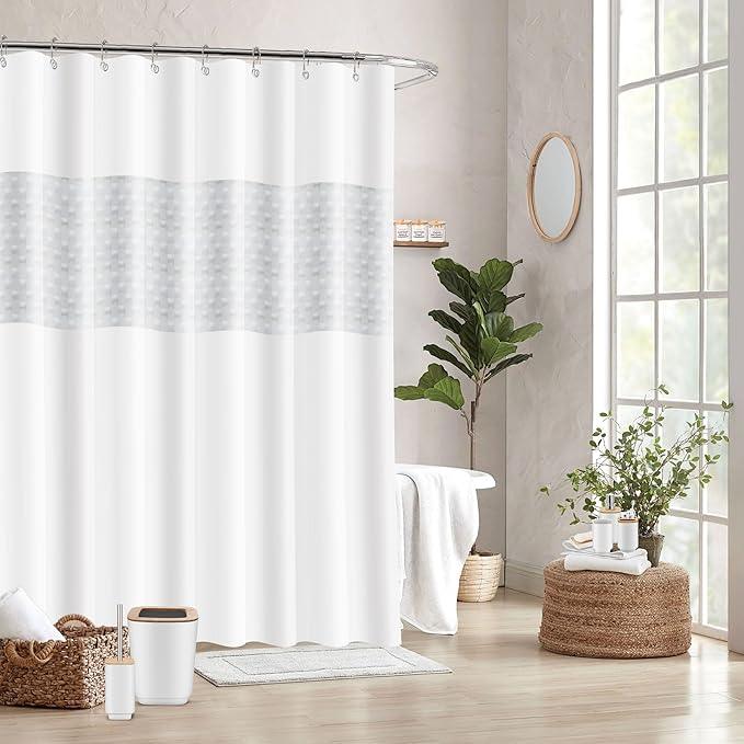 Bathroom Accessories Set,White Bathroom Set,24 Pieces Bathroom Accessory Set with Shower Curtain,Trash Can for Bathroom Accessories Décor and Home Gifts - ModernBath