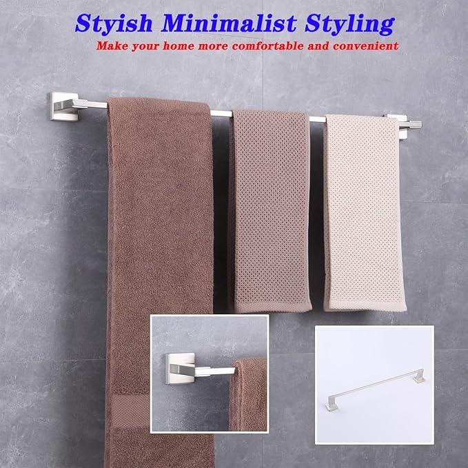 GERZWY 30 Inch Towel Bar Bathroom Wall Mounted Towel Rail, Stainless Steel Hand Towel Holder Brushed Finish JG1901A75-LS - ModernBath