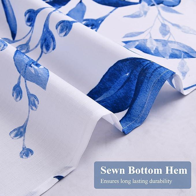 BOODII Blue Plant Watercolor Shower Curtains 72 inches Long Floral Leaf Shower Curtain for Bathroom Botanical Leaves Hunter Blue Eucalyptus Curtain Jungle Bathroom Decor 72x72 - ModernBath