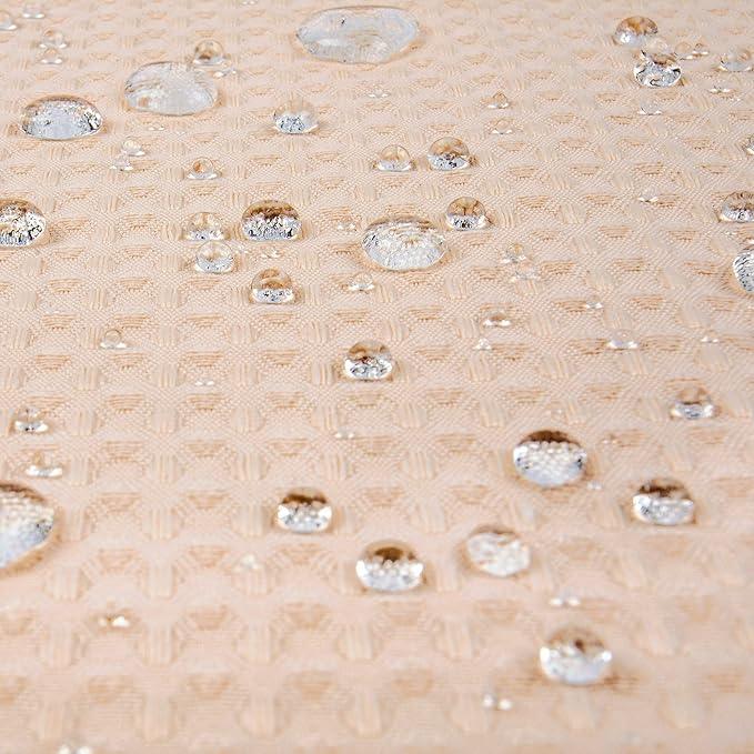 River Dream Heavyweight No Hooks Required Dotted Waffle Weave Shower Curtain with Snap in Liner - 71W x 74H,Hotel Grade,Spa Like Bath Curtain,Pink - ModernBath