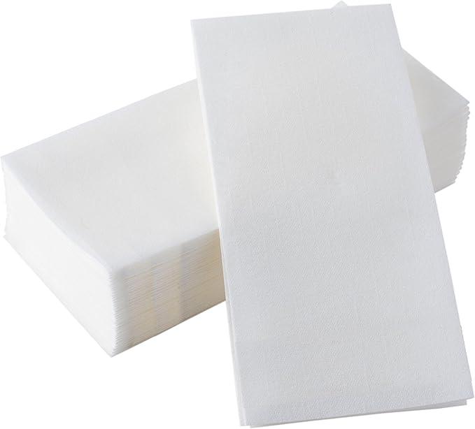 5000-Pack BloominGoods Disposable Bathroom Napkins | Linen-Feel Guest Towels | Cloth-Like Hand Tissue Paper, White, 12" x 17" - ModernBath