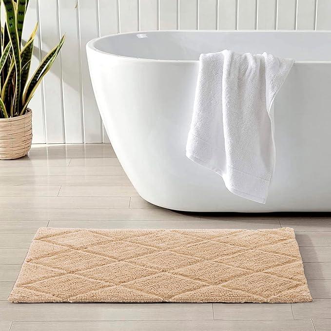 C23 Luxury Bathroom Rugs, Bath Mat - 20"x32" | 2200 GSM Tufted Cotton Bathroom Mat | Ultra-Absorbent Quick Dry, Heavyweight Non-Slip Bathmat | Thick Soft Plush Machine Washable Bath Rug - ModernBath