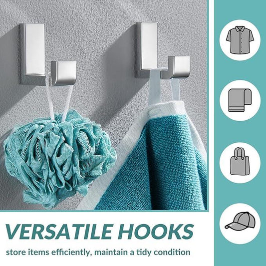 APLusee Polished Chrome Towel Hook 2 Pack, 304 Stainless Steel Robe Hook, Wall Mounted - ModernBath