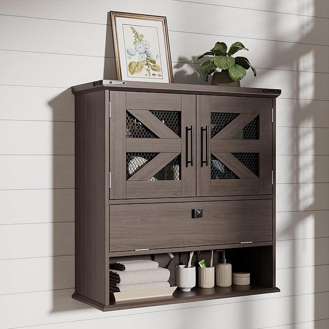 Bathroom Wall Cabinet with 2 Door Adjustable Shelves, Over The Toilet Storage Wall Mounted Medicine Cabinets for Bathroom Laundry Room - ModernBath