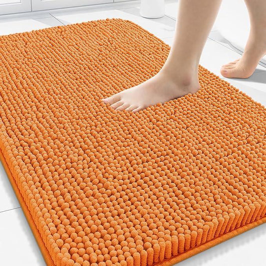 Arotive Bathroom Rugs 30x20, Extra Soft Absorbent Shaggy Chenille Bath Rugs, Machine Washable Rubber Backing Non-Slip Bath Mats for Bathroom Floor Tub and Shower, Home Decor Accessories, Coral - ModernBath
