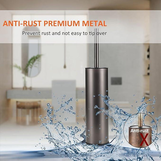 KLDKLD Toilet Brush and Holder Set Premium Material Toilet Bowl Cleaner Free Standing Toilet Bowl Brush and Holder 1pack Gun Grey - ModernBath