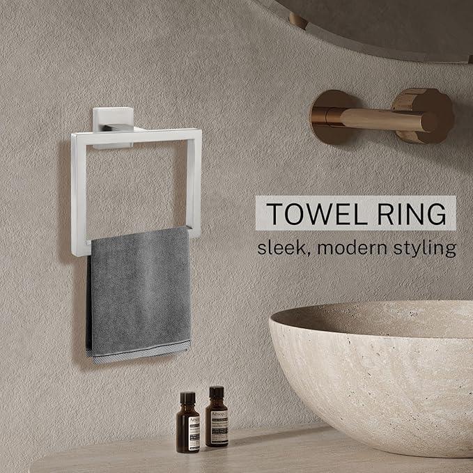 Brushed Nickel Towel Ring Towel Holder for Bathroom Bath Towel Hanger Stainless Steel Bathroom Hardware Accessories Wall-Mounted Towel Rack - ModernBath