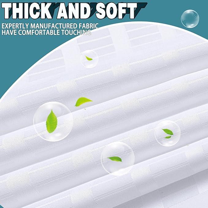 Conbo Mio Stall No Hook Shower Curtain with Snap in Liner Set, Hotel Luxury White Shower Curtains for Bathroom with See Through Top Window, Waterproof, Washable 54W x 74H - ModernBath