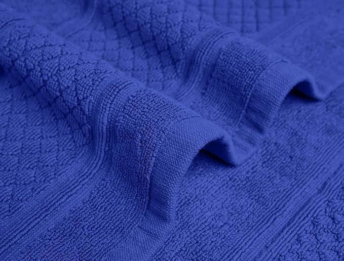 Avalon Towels Blue Bath Mat - 100% Cotton Set of 2 Absorbent Bathmat - Bathroom Mats Quick Dry Bath Mats for Bathrooms (22x34 Inches) - ModernBath