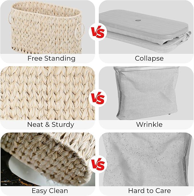 GRANNY SAYS Toilet Paper Storage, Toilet Paper Basket for Bathroom, 6 Mega Rolls Organizer Free Standing, Wicker Basket for Bathroom Storage, Butter Milk - ModernBath