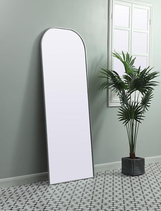 Illuminate, Metal Frame Arch Full Length Mirror 28X74 Inch in, Modern, Silver - ModernBath