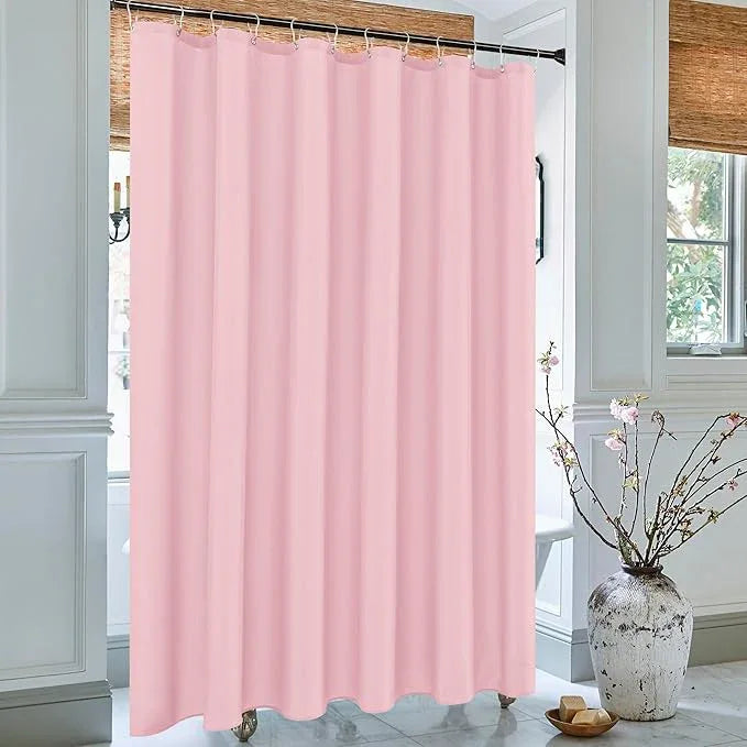 Biscaynebay Hotel Quality Fabric Shower Curtain Extra Long Liners 72" Width by 84" Length, Pink Water Resistant Bathroom Curtains Rust Resistant Grommets & Weighted Bottom Hem Machine Washable - ModernBath