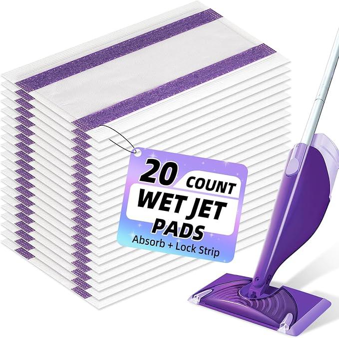 20 Count Mopping Pad for Wet Jet Mop Disposable Wetjet Pads Refills Replacement for Wet Pads Refill Compatible with Wet Jet Pads Thickness & Absorbent for Household Multi-Surface - ModernBath