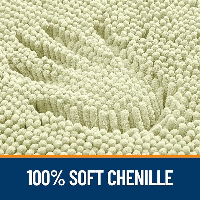 OLANLY Bathroom Rugs 44x24, Extra Soft Absorbent Chenille Bath Rugs, Rubber Backing Quick Dry, Machine Washable Bath Mats for Bathroom Floor, Tub and Shower, Home Decor Accessories, Vanilla - ModernBath