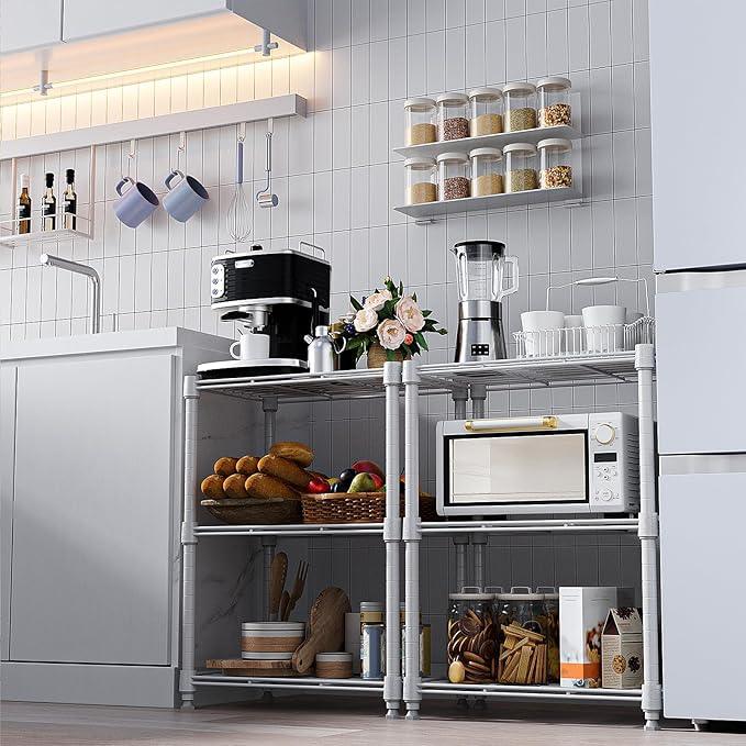 450 lbs Wire Storage Shelving 3-Tier Utility Shelving Unit Steel Organizer Wire Rack for Home,Kitchen,Office,White (11.8" D x 17.7" W x 26.4" H) - ModernBath