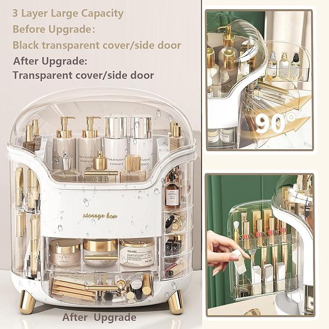 Omeily Upgrade Large Makeup Organizer Countertop Vanity Organizer Cosmetic Organizer Makeup Storage Box Bathroom Counter Organizer Perfume Skincare Organizers Gift Women Clear Design Easy Visibility - ModernBath