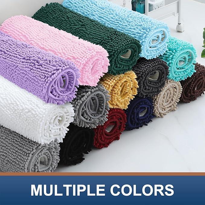 Smiry Luxury Chenille Round 24x24, Extra Soft and Absorbent Shaggy Bathroom Mat Rugs, Machine Washable, Non-Slip Plush Carpet for Tub, Shower, and Bath Room, Burgundy - ModernBath