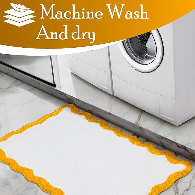 C23 Luxury Bathroom Rugs, Bath Mat - 20"x32" | 2200 GSM Tufted Cotton Bathroom Mat | Ultra-Absorbent Quick Dry, Heavyweight Non-Slip Bathmat | Thick Soft Plush Machine Washable Bath Rug - ModernBath