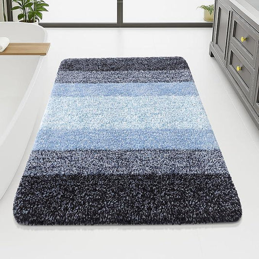 Arotive Microfiber Bathroom Rugs, Shaggy Soft and Absorbent Bath Rug, Non-Slip, Thick Plush Machine Washable Dry Bath Mats for Bathroom, Tub and Shower, 70x46, Blue, Rectangular - ModernBath