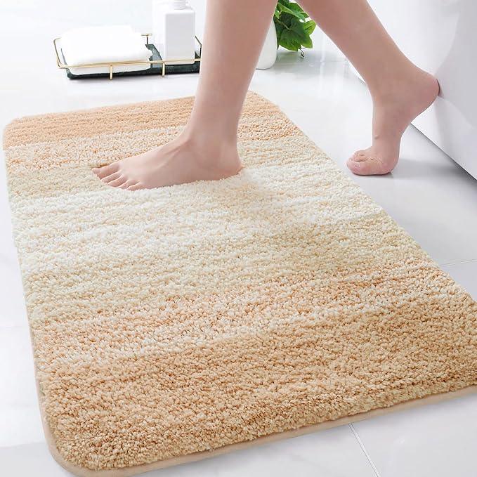 Arotive Microfiber Bathroom Rugs, Shaggy Soft and Absorbent Bath Rug, Non-Slip, Thick Plush Machine Washable Dry Bath Mats for Bathroom, Tub and Shower, 30x20, Beige, Rectangular - ModernBath