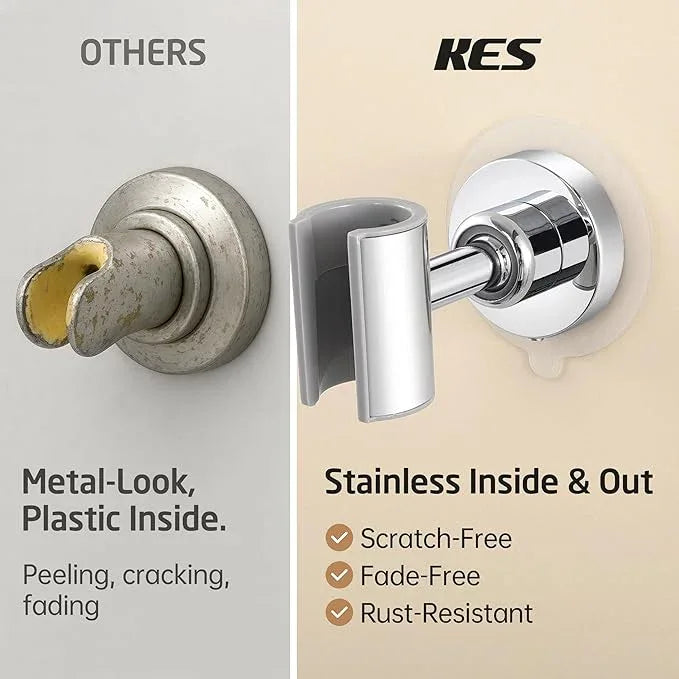 KES Universal Fit Shower Head Holder Adhesive for All Sizes Handheld Shower Head, Adjustable Shower Holder Head Wall Mount, Soild Metal Shower Wand Holder, Chrome C208DF-CH - ModernBath