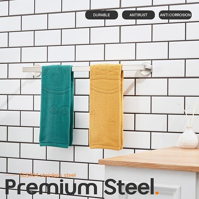 20 Inch Bathroom Towel Bar Bath Towel Rack Kitchen Towel Holder Towel Shelf Wall Mounted SUS304 Stainless Steel Brushed Nickel AN4001BR-L20 - ModernBath